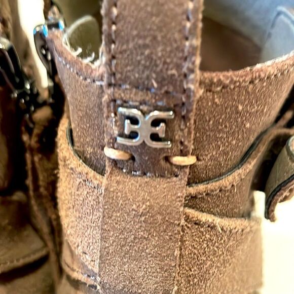 Sam Edelman Taupe Suede Zip Ankle Booties, Size 6 - Picture 6 of 10